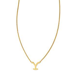NWT $60 Kendra Scott x Yellowstone Dutton 14K Gold Plated Small Short Y Necklace